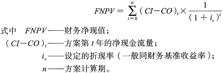 财务净现值FNPV及相关计算